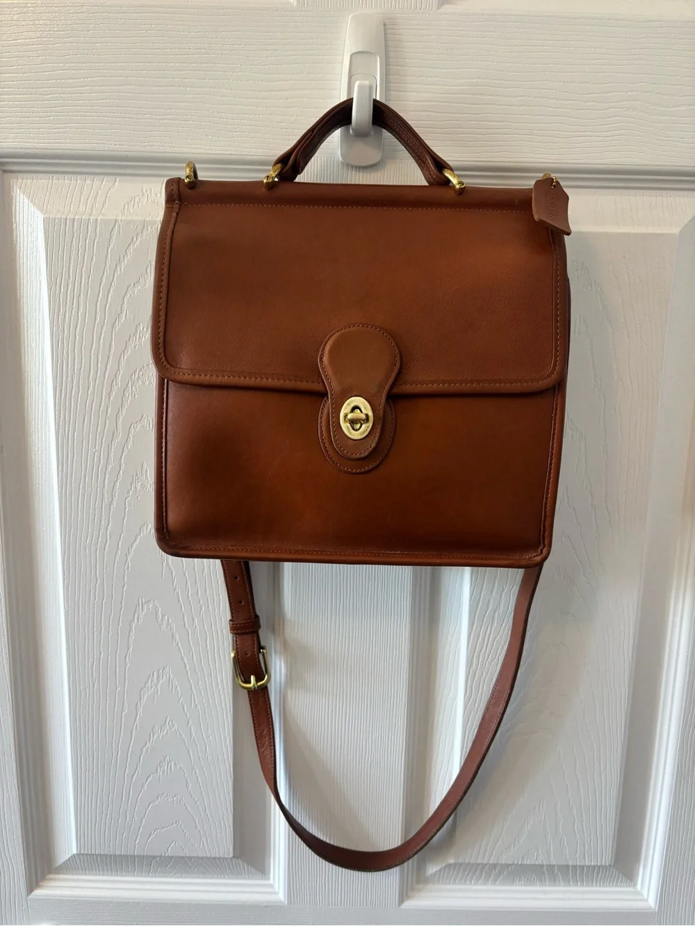 Vintage Coach Original Willis 9927 Satchel/Crossbody bag British Tan Leather - Picture 2 of 15